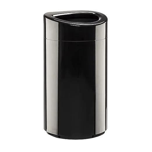 Safco Open-Top Modern Trash Can, Durable & Puncture-Resistant Stainless Steel, 14 Gallon, White