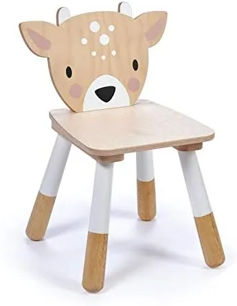 Tender Leaf Toys - Forest Table and Chairs Collections - Adorable Kids Size Art Play Game Table and Chairs - Made with Premium Materials and Craftsmanship for Children 3+ (Forest Deer Chair)