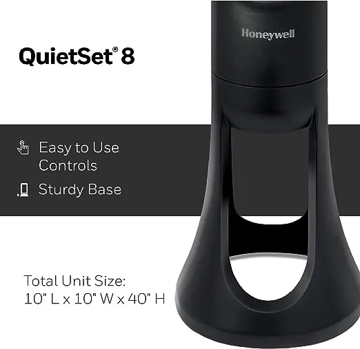 Honeywell QuietSet Whole Room Tower Fan-Black, HYF290B