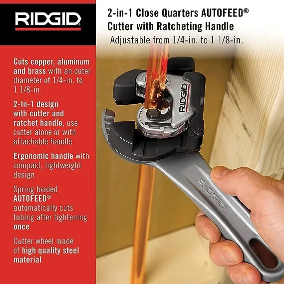 RIDGID 29983 Model 223S 1/4" to 1-1/4" Inner/Outer Copper and Stainless Steel Tubing and Pipe Reamer