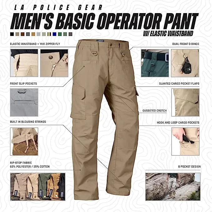 Tactical Cargo Pants Ripstop La Police Gear Men's 36x30 Basic Operator Navy Lapg