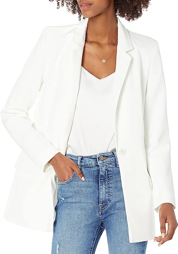 The Drop Women's Blake Long Blazer, Ivory, LargeThe Drop Women's Blake Long Blazer, Ivory, Large