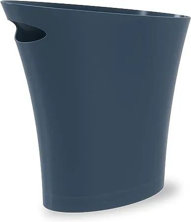 Umbra 2 gal Skinny Polypropylene Open Top Bathroom Garbage Trash Can, Charcoal