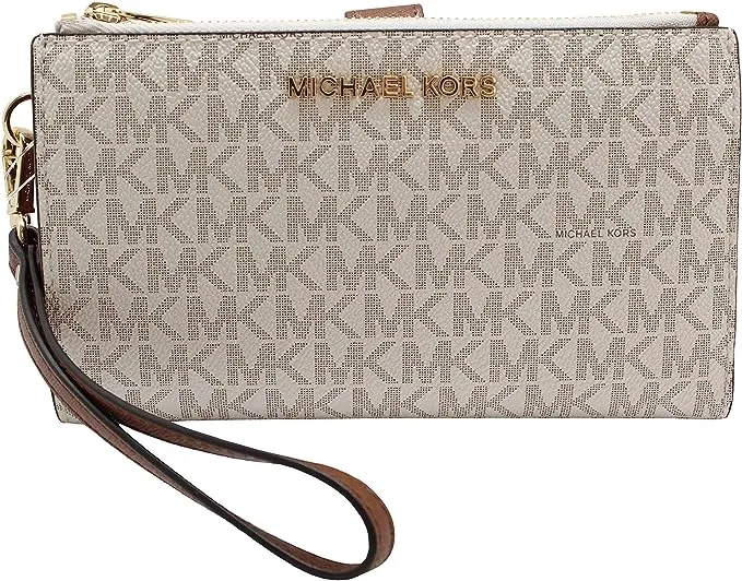 Michael Kors Jet Set Travel Double Zip Wristlet Signature PVC 35F8GTVW0B