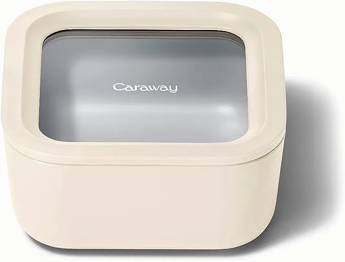 Caraway 10-Cup Glass Food Storage Container in Cream