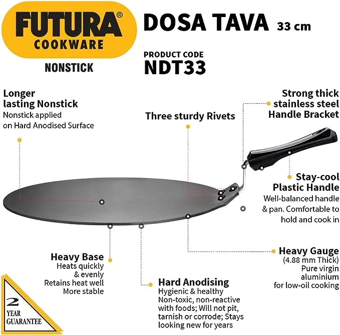 Hawkins/Futura Nonstick Tava/Griddle, 0, Gray