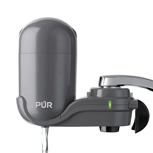 PUR PLUS Faucet Mount Water Filtration System, Stainless Steel – Vertical for Crisp, Refreshing Water, FM4000B