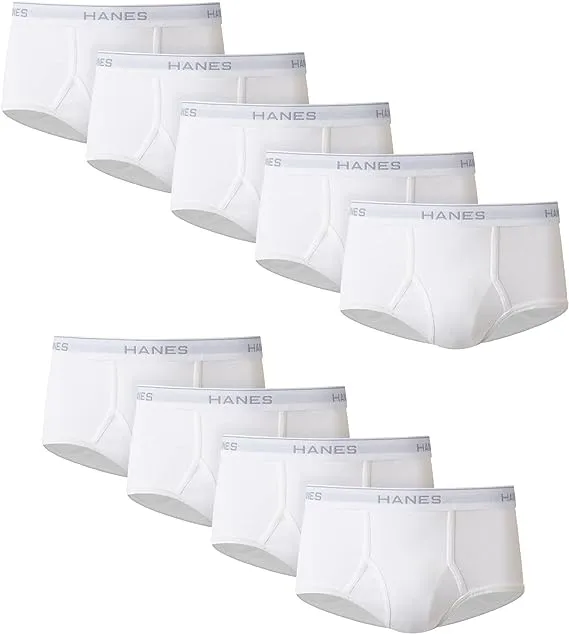 Hanes 225209 Men's FreshIQ ComfortSoft Brief with Comfort Flex Waistband 9-Pack - White - M