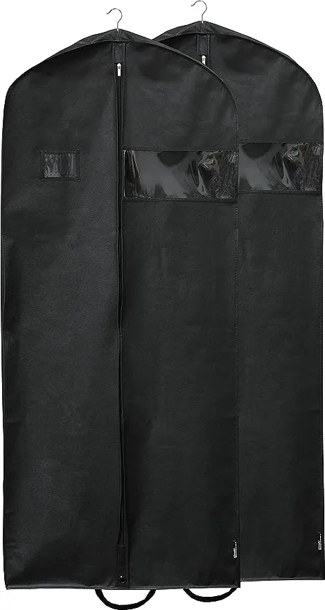 Simple Houseware 2 Pack Travel Garment Bag, Black