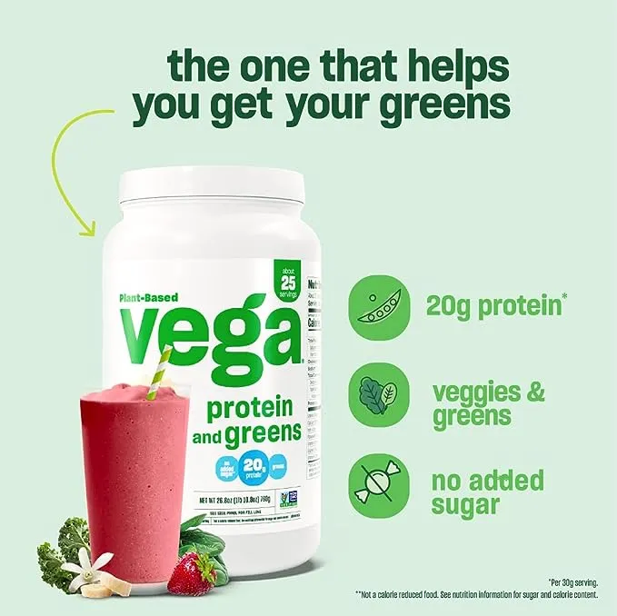 Vega Drink Mix, Protein & Greens, Chocolate - 21.8 oz