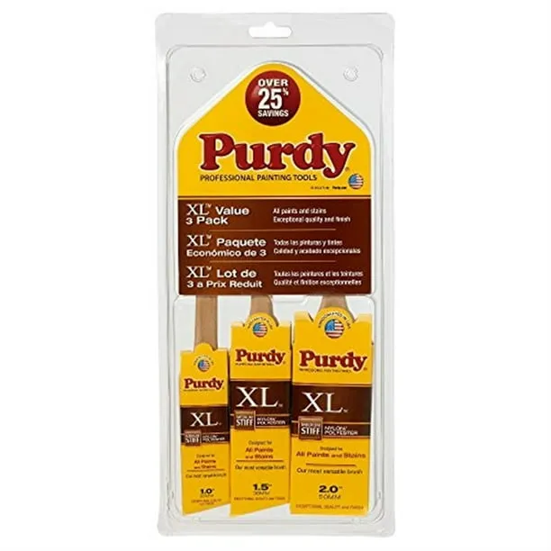 Purdy XL Sash Brush 1, 1.5 & 2 Inch (3 Piece Assorted Pack)