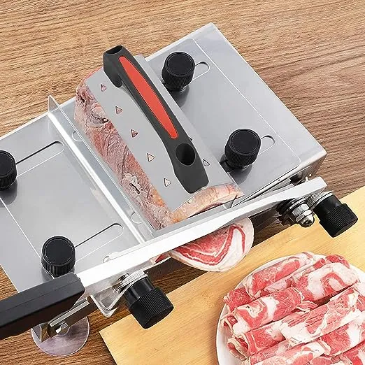 BAOSHISHAN Frozen Meat Slicer Manual Meat Slicers Stainless Steel Ginseng Cutter for Home Use Beef Mutton Roll Bacon Cheese Nougat Deli Shabu Shabu