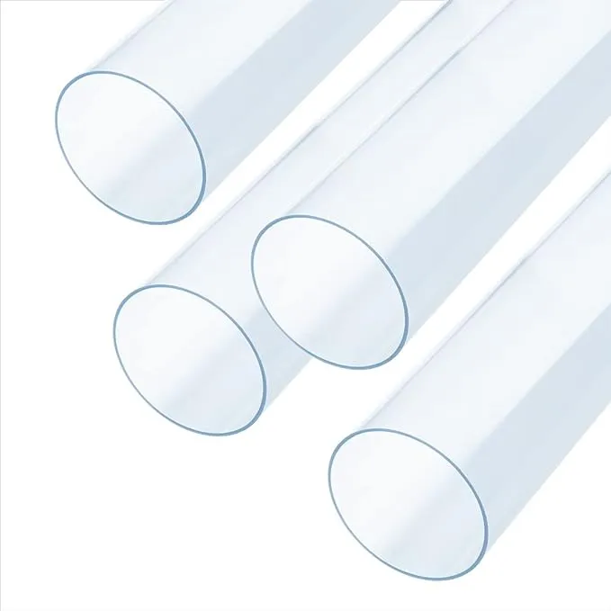 POWERTEC 70274-P4 Clear PVC Pipe 6" x 36" Long, 4PK, Rigid Plastic Tubing for Dust Collection Hose & Fittings