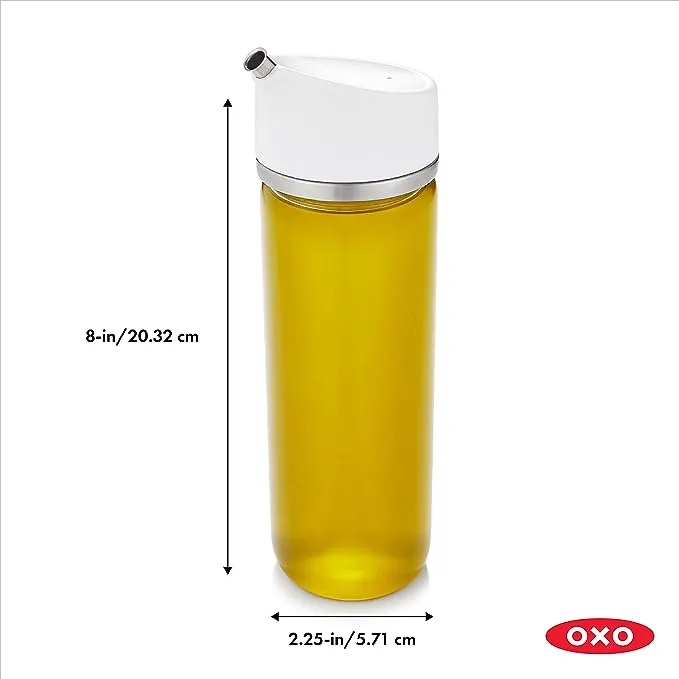 OXO Good Grips Precision Pour Glasspender-Set, 2-teiliges Öl- und Essig-Set, transparent, Weiß