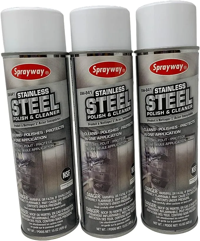 Sprayway Stainless Steel Cleaner 3Pk 15oz Cans