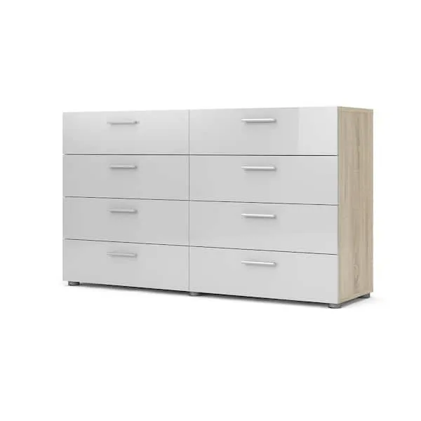 Tvilum Dresser 32.17&#034;H x 55.12&#034;W x 15.85&#034;D 8-Drawer Engineered Wood in Walnut