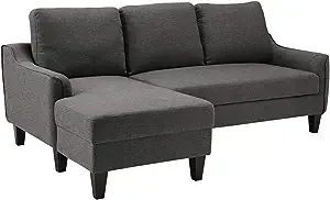 Signature Design by Ashley Jarreau Contemporary Sofa Chaise Sleeper Chofa, Gray