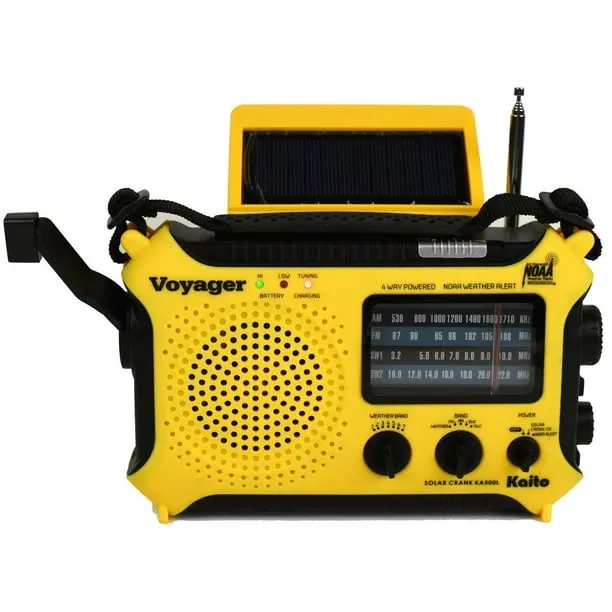 Katio KA500L AM FM Shortwave Dynamo Solar Crank Emergency Weather Radio - Yellow