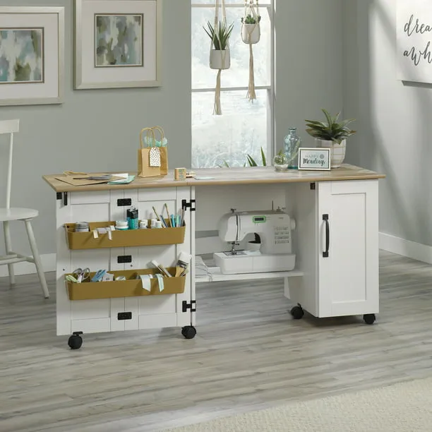 Sauder Sewing/Craft Cart, Soft White Finish