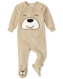 The Children's Place Baby and Toddler Fleece Zip-Front One Piece Footed Pajama