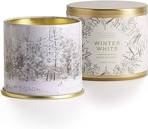 ILLUME Noble Holiday Collection Winter White Vanity Tin Candle, 11.8 oz