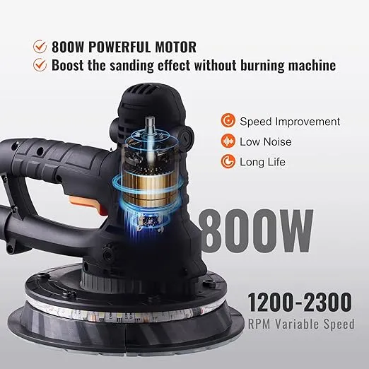 VEVOR Drywall Sander 800W Brushless Motor Electric Sander Foldable Cei