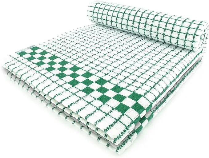 Fecido Classic Kitchen Dish Towels with Hanging Loop - Heavy Duty Absorbent Dish