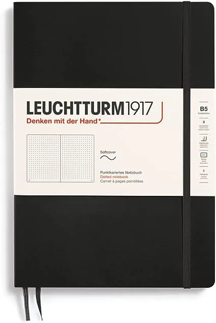 Leuchtturm1917 Composition B5 Softcover Dotted Notebook - Black