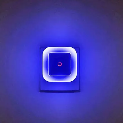 [ Pack of 4 ] Bright Blue Night Lights, Plug Into Wall Light with Light Sensor - Suitable for Stairway, Hallway and Kitchen (Unique Blue Cover Design)