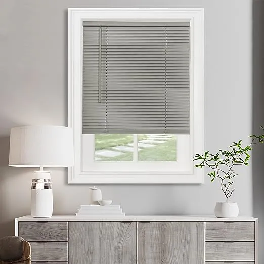 Achim Cordless GII Morningstar 1" Light Filtering Mini Blind, Grey, 36 inch Wide