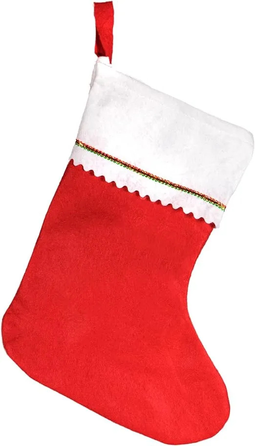 Windy City Novelties Tall 15" Red Felt Christmas Holiday Stockings (12 Pack)