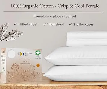 Pillowcase Pair - Classic Percale - Organic Cotton