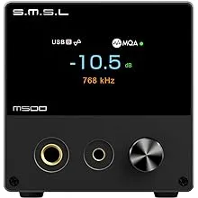 S.M.S.L M500 MKIII Bluetooth Audio DAC & Headphone Amplifier, ESS9038PRO D/A Chip, USB/Optical/Coaxial/Bluetooth Input, Hi-Res MQA XMOS DSD512 PCM THD+N 0.00006%