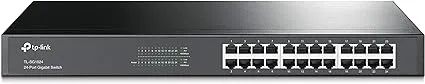 TP-Link 24 Port Gigabit Ethernet Switch | Plug and Play | Sturdy Metal w/Shielded Ports | Rackmount | Fanless | Limited Lifetime Protection | Unmanaged (TL-SG1024),BLACK