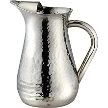 Hammered Pitcher w/Ice Guard, 48 oz, 4" W x 8" H