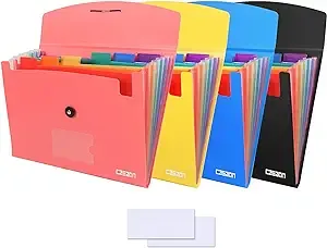 4 Pack Expanding File Folder