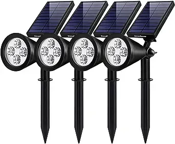 InnoGear Solar Lights for Outside, Solar Lights Outdoor Waterproof Solar Garden Yard Spot Lights Spotlight Pathway Landscape Lighting Wall Light Auto On/Off, Pack of 4 (White)