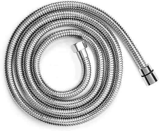 Blissland Shower Hose Extra Long 118 Inches Brushed Chrome Handheld Shower Head Hose with Brass Insert and Nut - Lightweight and Flexible