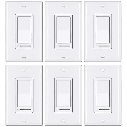 [6 Pack] BESTTEN Rocker Dimmer Switch for Dimmable LED, Halogen and Incandesc...