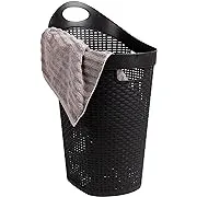 Mind Reader 60-Liter Rolling Laundry Hamper in Black