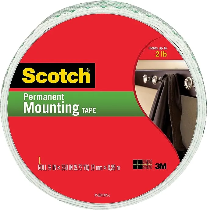 Scotch® Permanent Heavy-Duty Mounting Tape, 3/4" x 350"