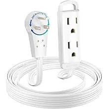 Maximm Cable 360° Rotating Flat Extension Cord (6', White)