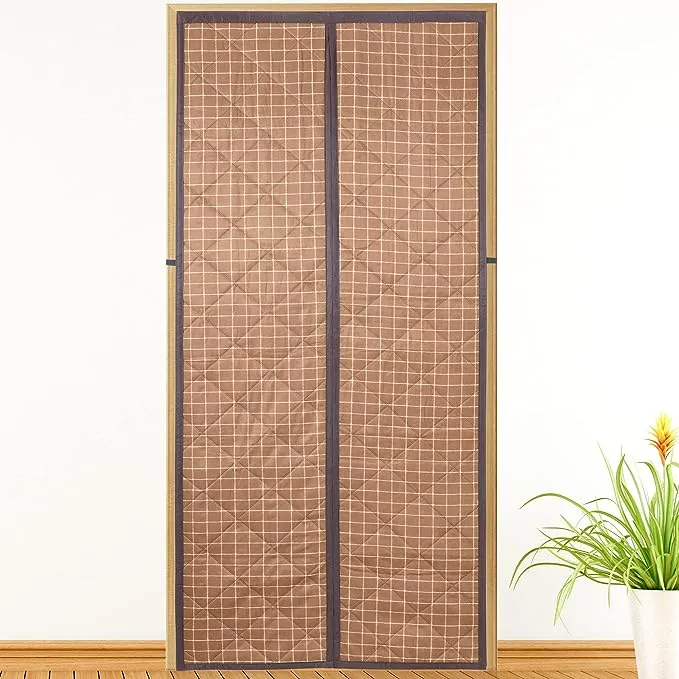 Upgraded Magnetic Thermal Insulated Door Curtain,Thicken Polyester Fiberfill &Durable Oxford Cloth,Temporary Attic Door Insulation Cover for Winter,Accordion Doors Interior Magnetic Closure