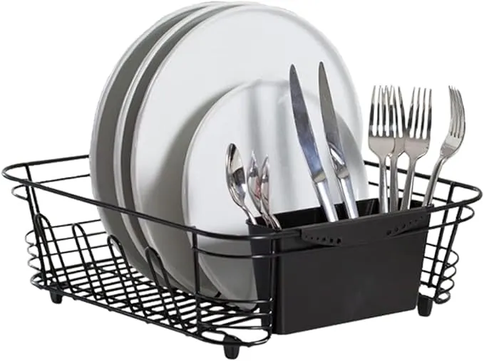 Better Houseware 2-Piece Dish Drainer (Black)