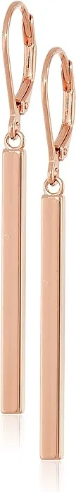 Amazon Essentials 18K Yellow Gold or 14K Rose Gold Over Sterling Silver Bar Drop Earrings (previously Amazon Collection)