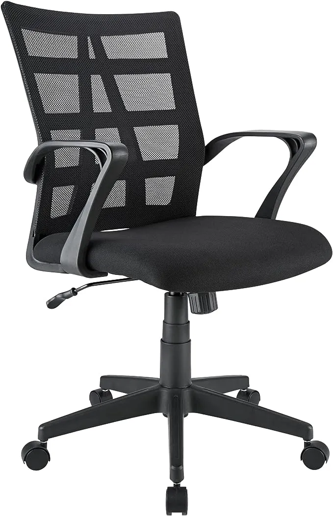 Realspace® Jaxby Mesh/Fabric Mid-Back Task Chair, Black, BIFMA Compliant