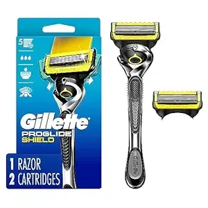 Gillette ProGlide Shield Men's Razor Handle + 2 Blade Refills, Silver