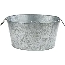 Mind Reader Heavy Duty Oval Galvanized Iron Ice Bucket Beverage Chiller Tub