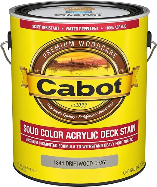 Cabot 140.0001844.007 Solid Color Decking Stain, Driftwood Gray