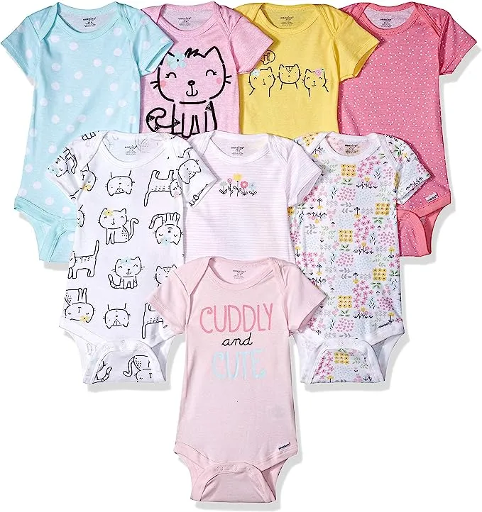 Onesies Brand baby-girls 8-pack Short Sleeve Mix & Match Bodysuits